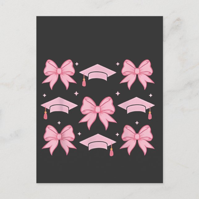 Carte Postale Coquette Bow Graduation Palette rose 2025 (Devant)
