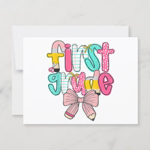 Carte Postale Coquette Première Année Retour À L'École Premier J