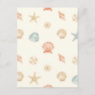 Carte Postale Coquillages délicats en motif transparent