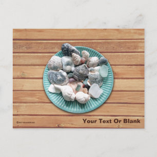 Carte Postale Coquillages et Verre de Mer