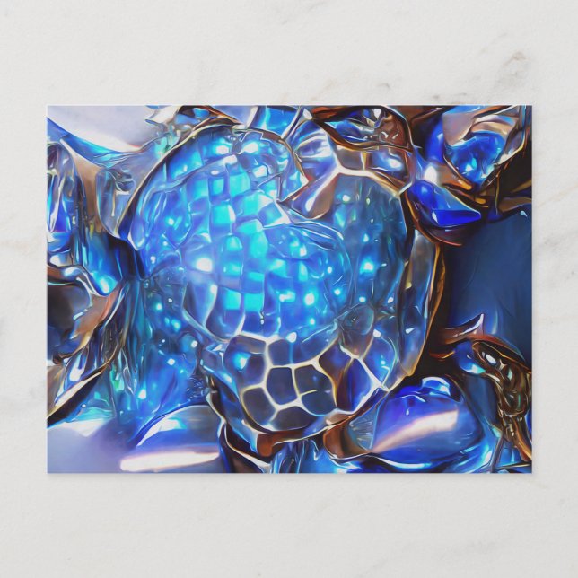 Carte Postale Coquille cristalline bleue brillante (Devant)