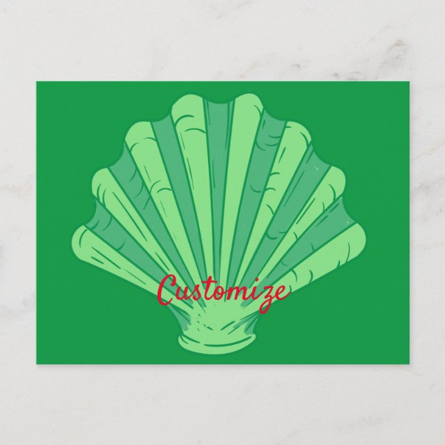 Carte Postale Coquille de pétoncle vert Sage Thunder_Cove (Devant)