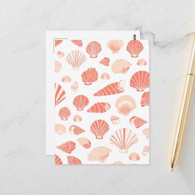 Carte Postale Coquilles d'Orange | Océan Plage (Devant/Arrière en situation)