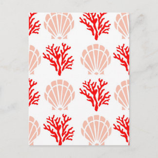 Carte Postale Coquilles marines et corail