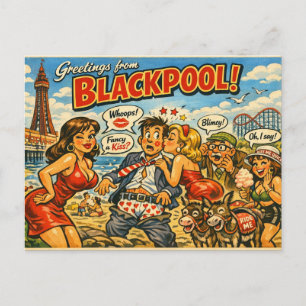 Carte postale coquine classique de Blackpool