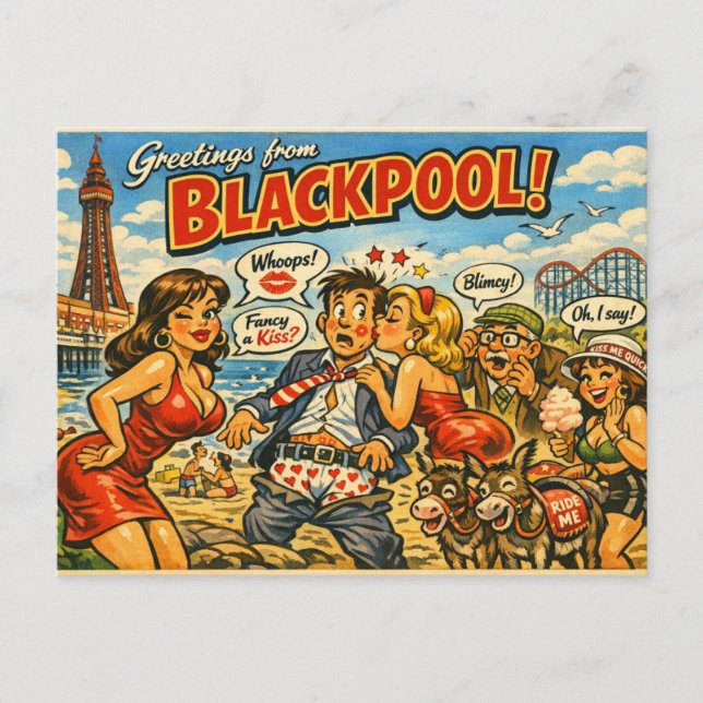Carte postale coquine classique de Blackpool (Devant)