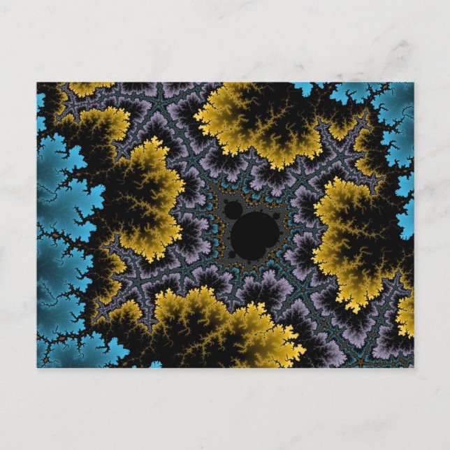 Carte postale Corail bleu et orange (Devant)