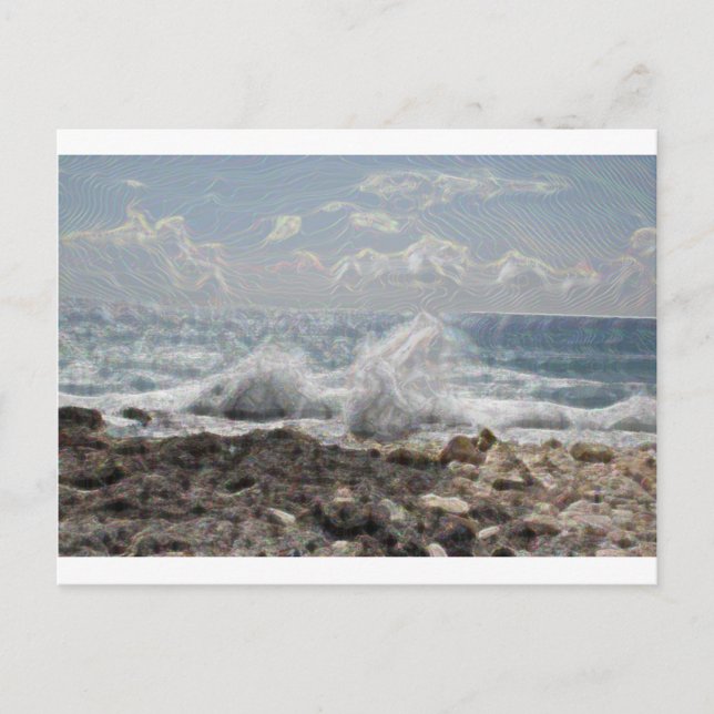 Carte Postale Corail et vagues (Devant)