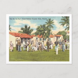 Carte Postale Coral Gables Floride golfeurs vintages