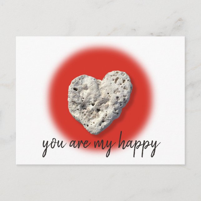 Carte Postale Coral Rock Heart Vous Êtes Mon Bon Script Moderne (Devant)
