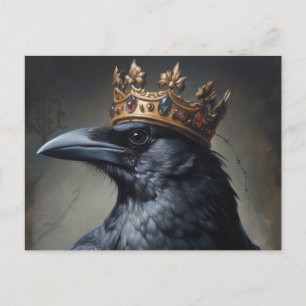 Carte Postale Corbeau avec couronne