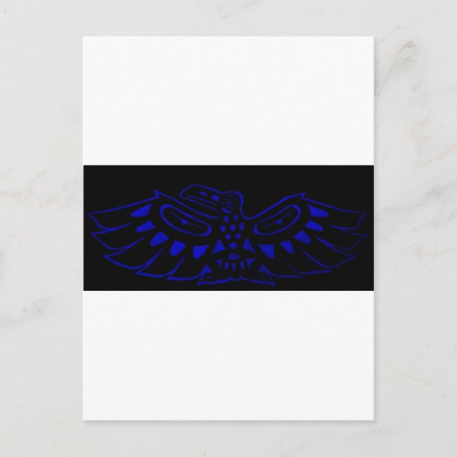 Carte Postale Corbeau bleu noir (Devant)