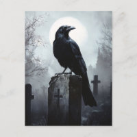 Corbeau dans le cimetière gothique