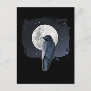 Carte Postale Corbeau de la forêt Lune froide