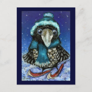 Carte Postale Corbeau de ski