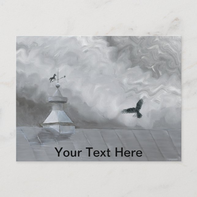 Carte Postale Corbeau et girouette (Devant)
