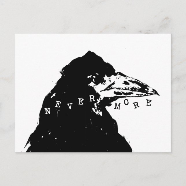 Carte Postale Corbeau Nevermore d'Edgar Allan Poe (Devant)