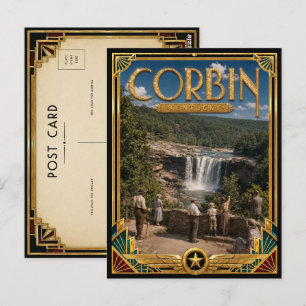 Carte Postale Corbin Kentucky Art Déco vintage de l'âge d'or