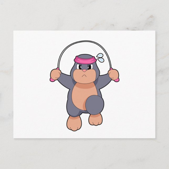 Carte Postale Corde de fitness pour taupe (Devant)