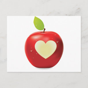 Carte Postale Corde du coeur pomme rouge