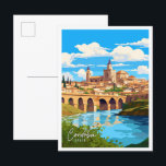 Carte Postale Cordoue Espagne Illustration de voyage Art vintage<br><div class="desc">Cordoue Espagne Illustration de voyage Art vintage</div>