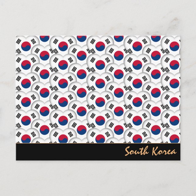 Carte Postale Coréen / Drapeau coréen /Corée du Sud (Devant)