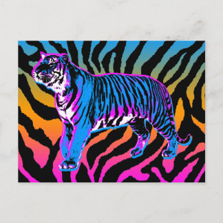 CARTE POSTALE COREY TIGER 1980 RETRO VINTAGE WILD TIGER
