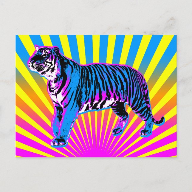 Carte Postale Corey Tiger 80s Retro Tiger Soleil Levant (Devant)