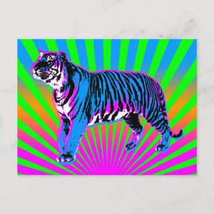 Carte Postale Corey Tiger 80s Retro Tiger Soleil Levant