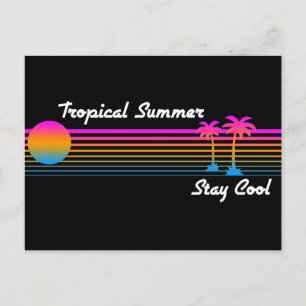 Carte Postale COREY TIGER '80s RETRO TROPICAL SUMMER COOL