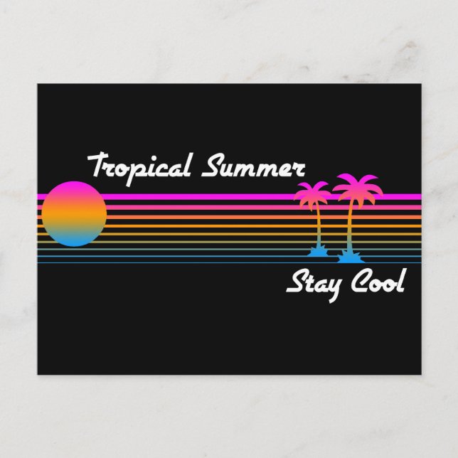 Carte Postale COREY TIGER '80s RETRO TROPICAL SUMMER COOL (Devant)
