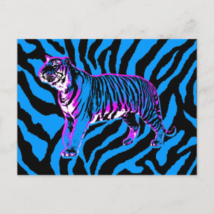 Carte Postale COREY TIGRE 1980s RÉTRO VINTAGE TIGRE SAUVAGE