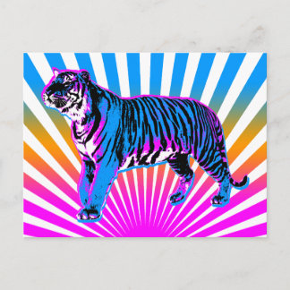 Carte Postale Corey Tigre Années 80 Rétro Tigre Soleil Levant