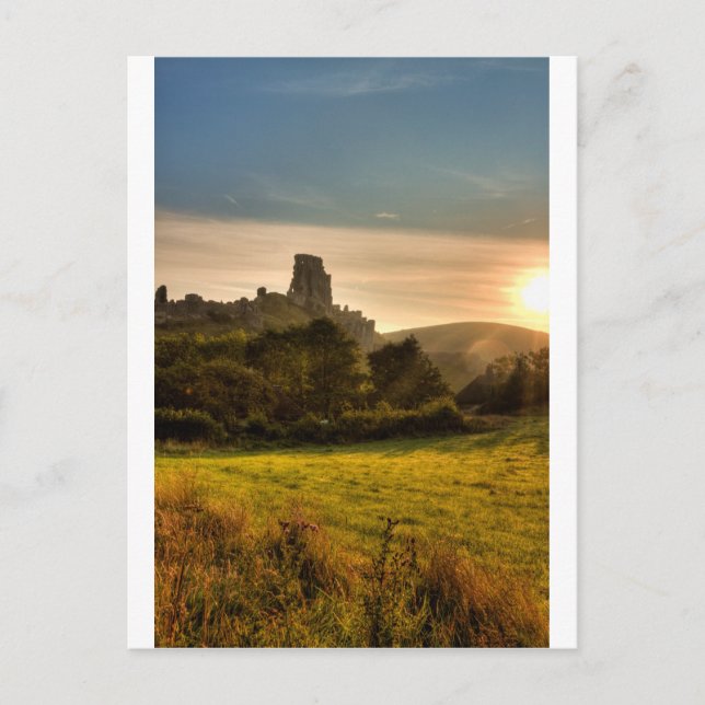 Carte Postale Corfe Castle Sunrise (Devant)