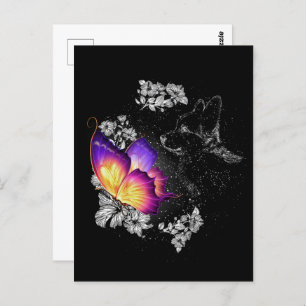 Carte Postale Corgi Avec Chien Papillon Dans Le Ciel Jour commém