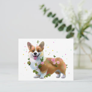 Carte Postale Corgi orange mignon pour une humeur positive