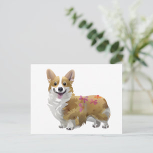 Carte Postale Corgi orange mignon pour une humeur positive