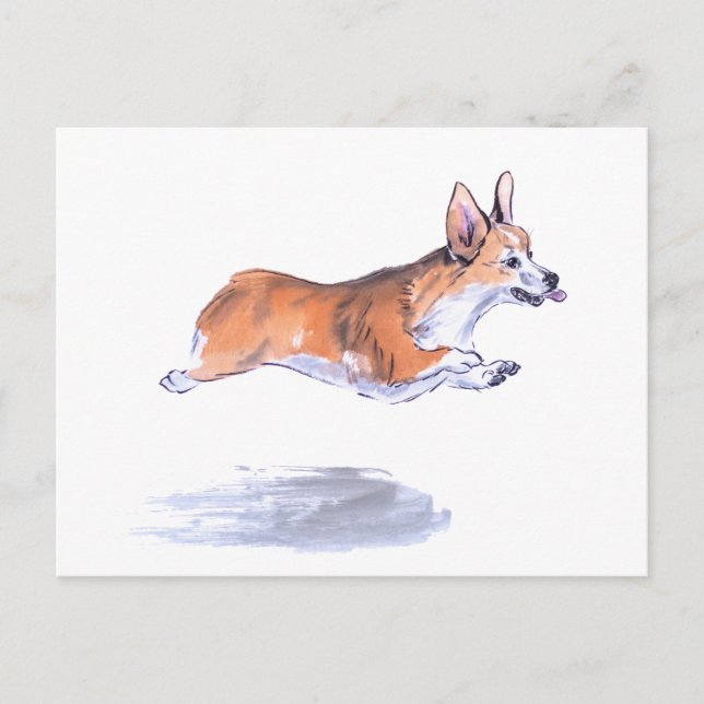 Carte Postale Corgi peinture à la suie de vol (Devant)