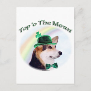 Carte Postale Corgi Top of the Morn'; Corgi St. Patrick's day