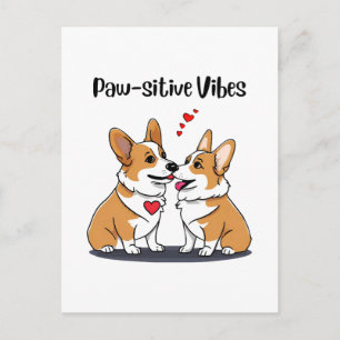 Carte Postale Corgis Vibes en Amour
