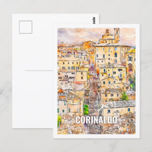 Carte Postale Corinaldo Italie Fameux Travel Place Aquarelle