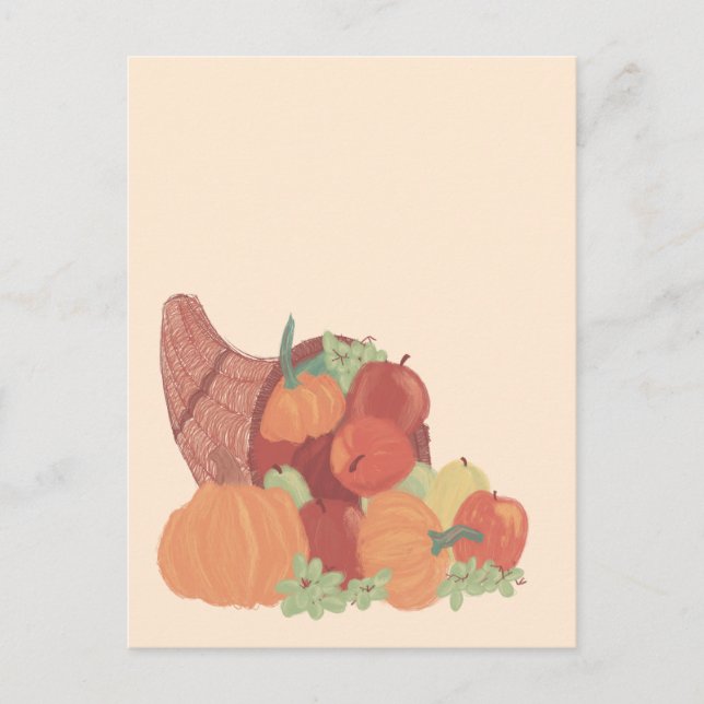 Carte Postale Corne d'abondance d'automne (Devant)