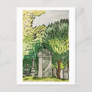 Carte Postale Corneille dans le cimetière