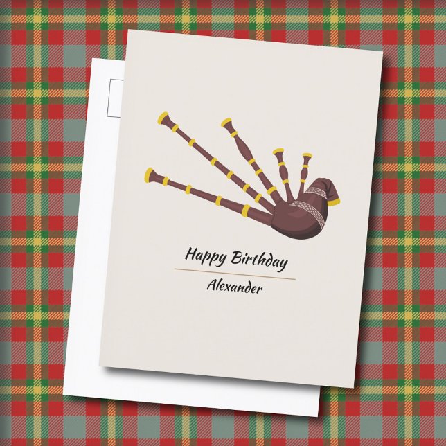 Carte Postale Cornemuse (Bagpipes Postcard)