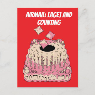 Carte Postale Cornhole Airmail Gâteau d'anniversaire Blague Humo