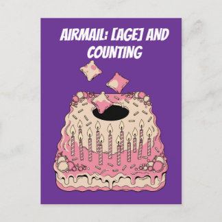 Carte Postale Cornhole Airmail Gâteau d'anniversaire Blague Humo
