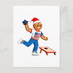 Carte Postale Cornhole Pain d'épice Noël 2026 Vacances Tailga
