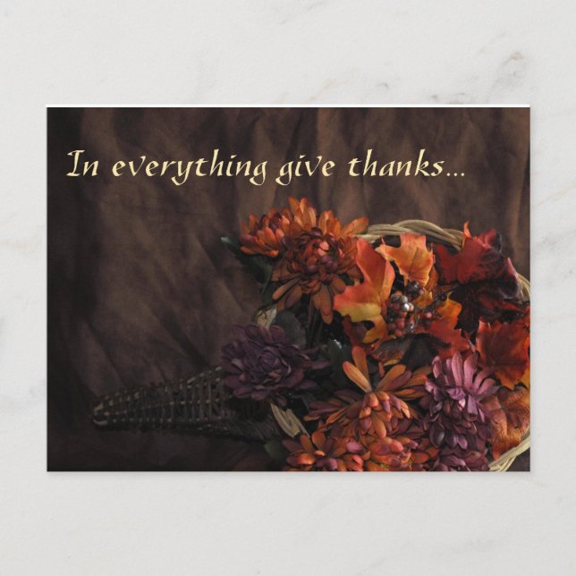 Carte postale Cornucopia "In Everything Give Thank (Devant)