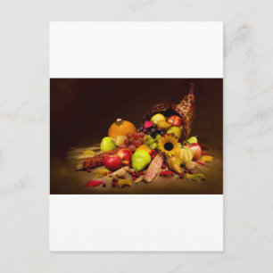 Carte Postale cornucopie fruitée et gourde