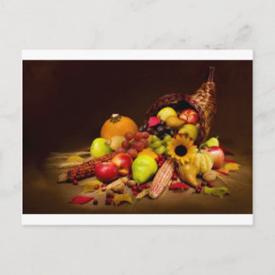 Carte Postale cornucopie fruitée et gourde